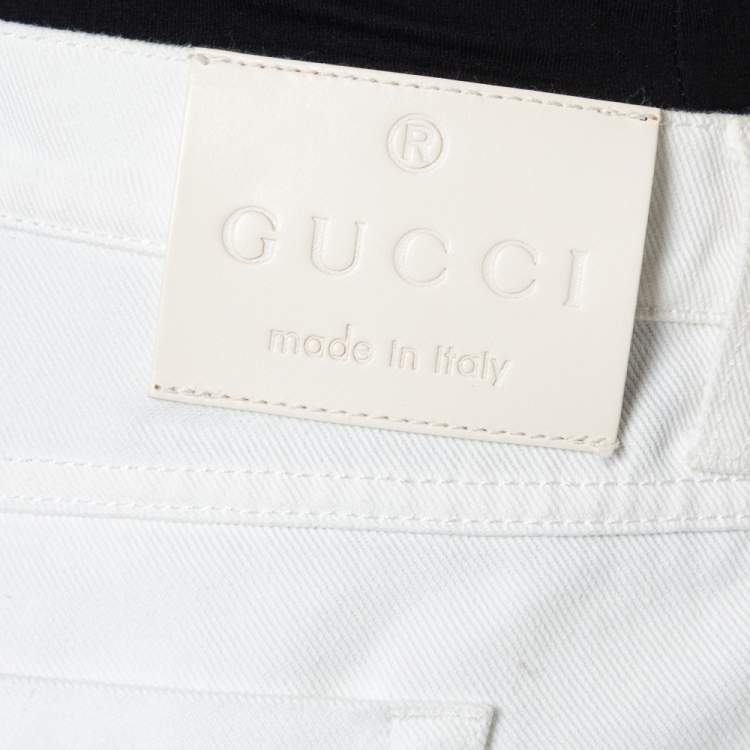 Pre Owned Gucci White Denim Skinny Jeans XXL