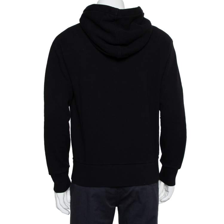 Pre Owned Gucci Black Logo Loved Printed Cotton Hoodie XS
