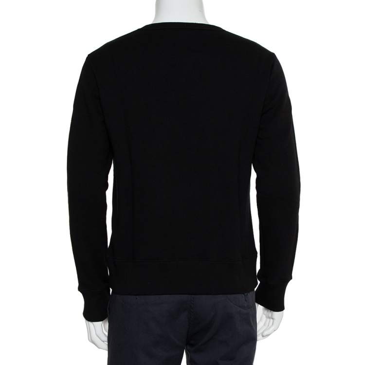 Pre Owned Gucci Black Vintage Logo Print Cotton Sweatshirt S