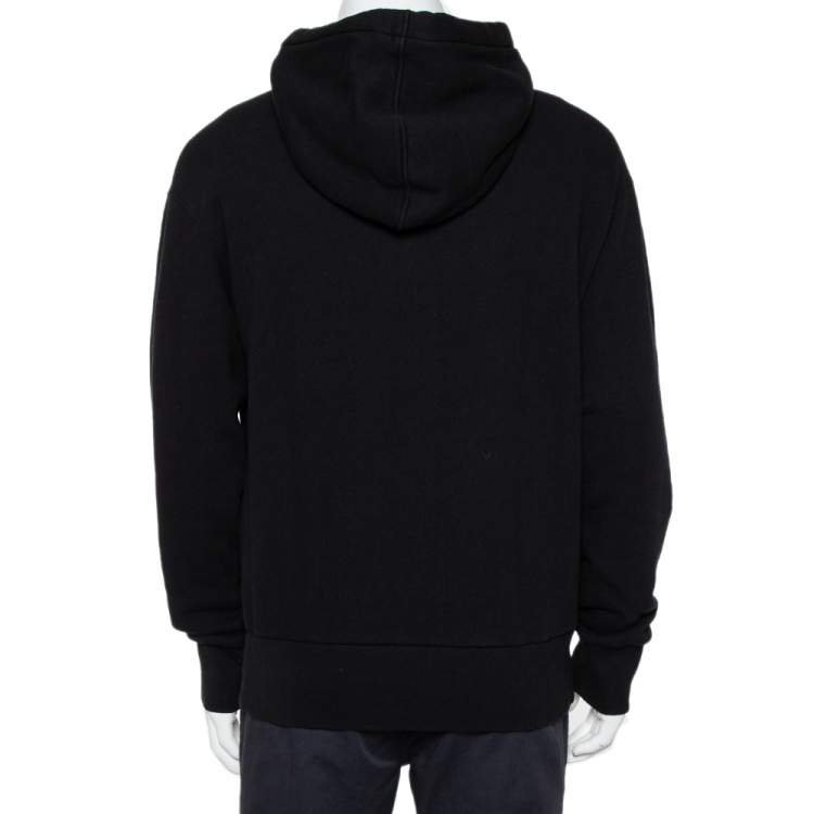 Pre Owned Gucci Black Interlocking G Print Cotton Hooded Sweatshirt S 