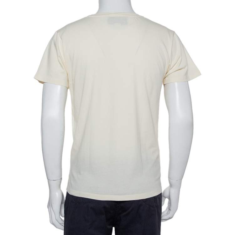 مملوكة مسبقًا Gucci Cream Interlocking G Print Cotton Oversized Crewneck T-Shirt XS