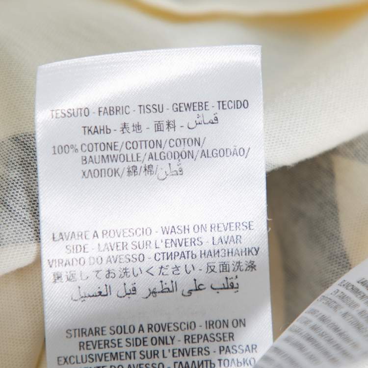 مملوكة مسبقًا Gucci Cream Interlocking G Print Cotton Oversized Crewneck T-Shirt XS