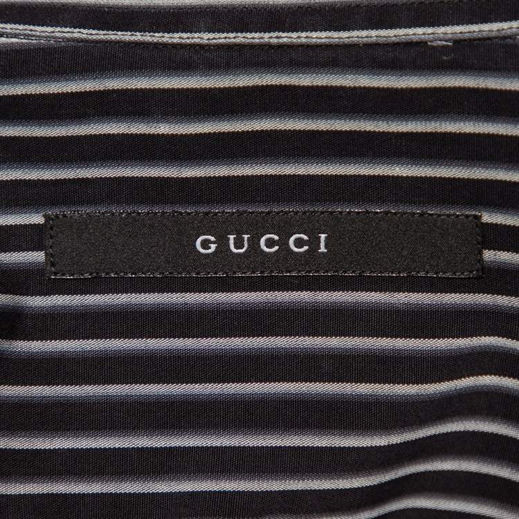 مملوكة مسبقًا Gucci Black Striped Cotton Button Front Shirt S