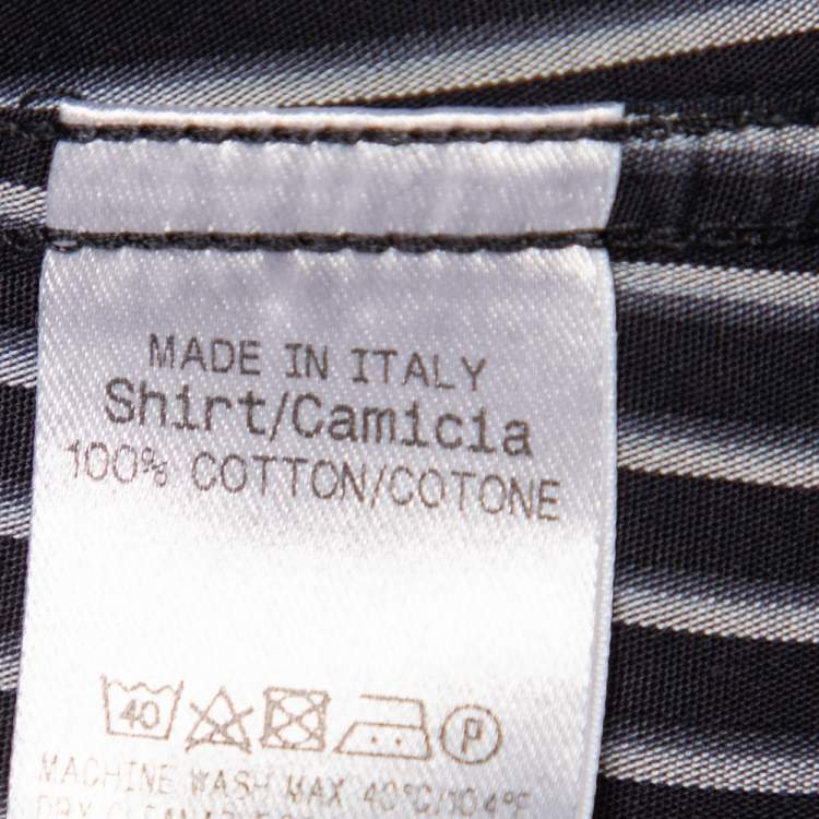مملوكة مسبقًا Gucci Black Striped Cotton Button Front Shirt S