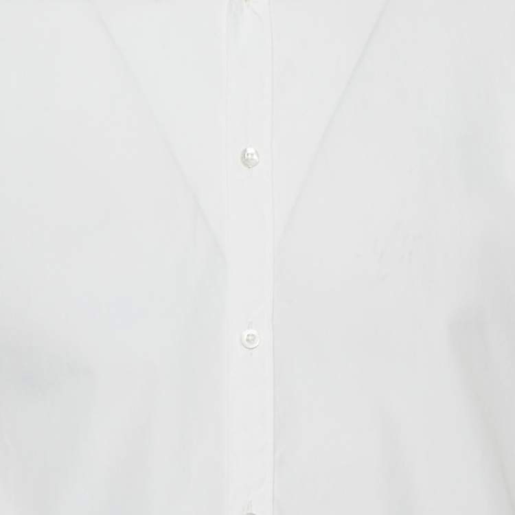 Pre Owned Gucci White Cotton Snake Embroidered Collar Duke Shirt L