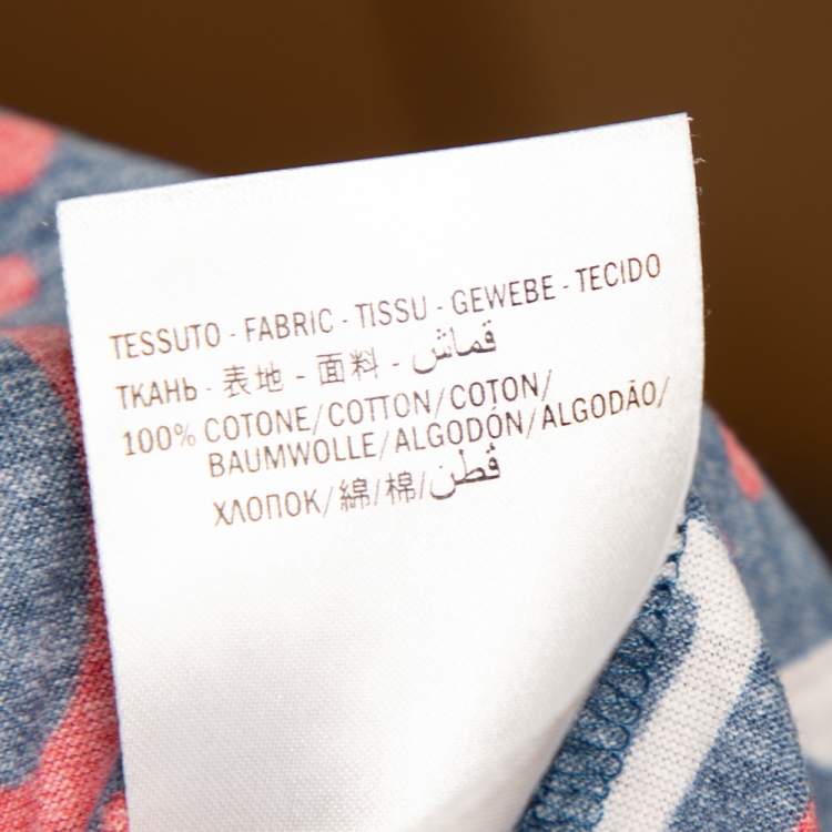 Pre Owned Gucci Blue Cotton Ghost GG Print T-Shirt S
