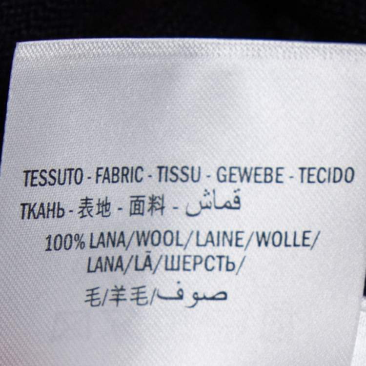 Pre Owned Gucci Ink Blue Wool Web Stripe Detail Open Front Cardigan XS
