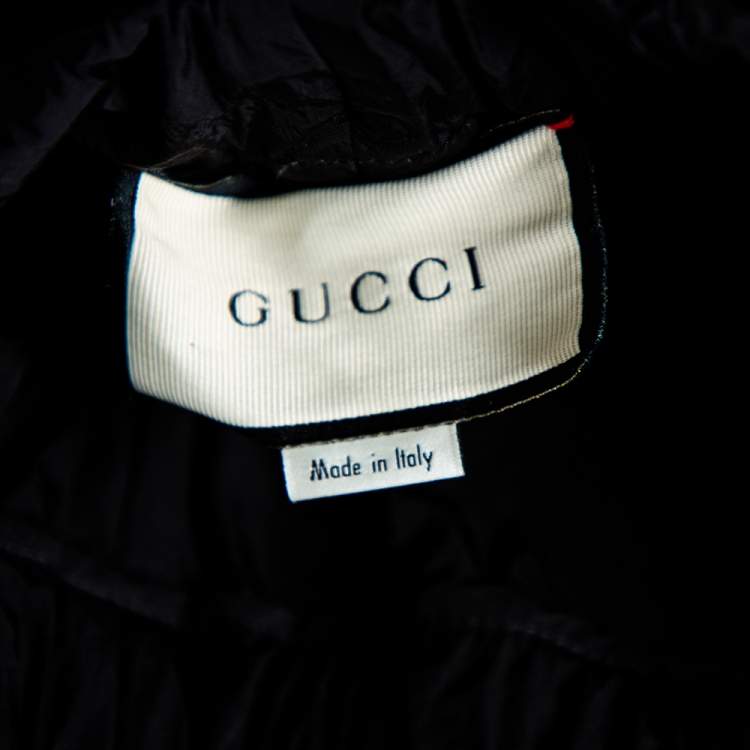 Pre Owned Gucci Black Synthetic Stripe Paneled Track Pants S
