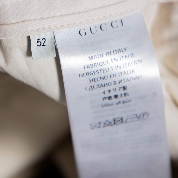 Pre Owned Gucci Beige Logo Monogram Canvas Bermuda Shorts XL