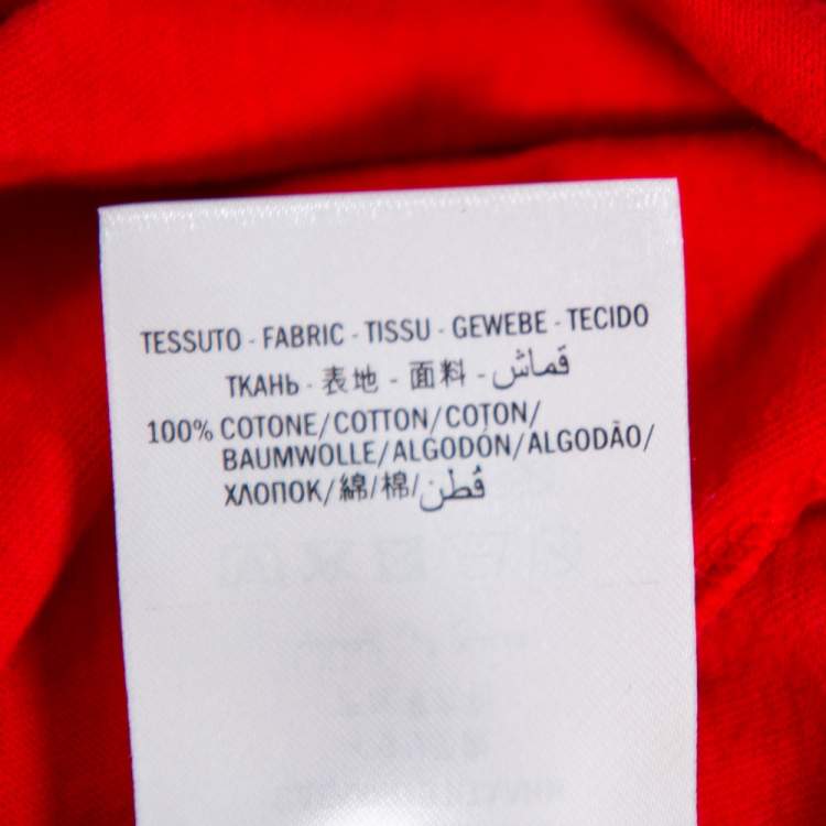 Pre Owned Gucci Red Tiger Head Print Crewneck T-Shirt XS