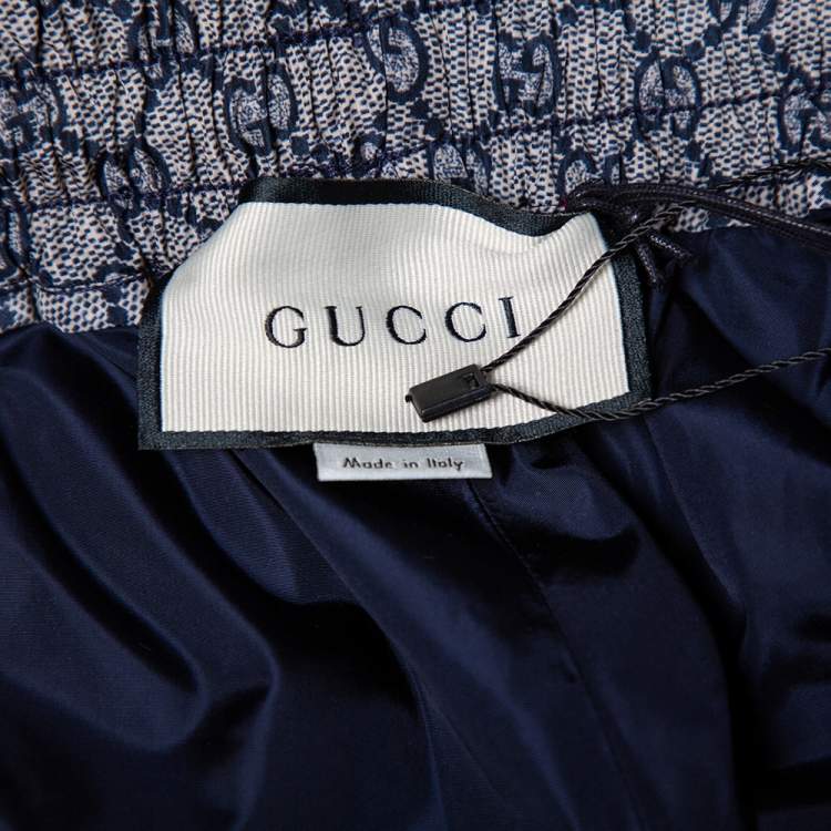 Pre Owned Gucci Beige Logo Printed Web Stripe Detail Joggers XL