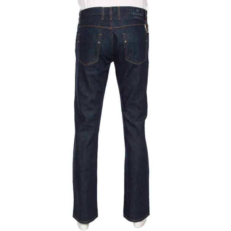 Pre Owned Gucci Indigo Dark Wash Denim Regular Fit Jeans M