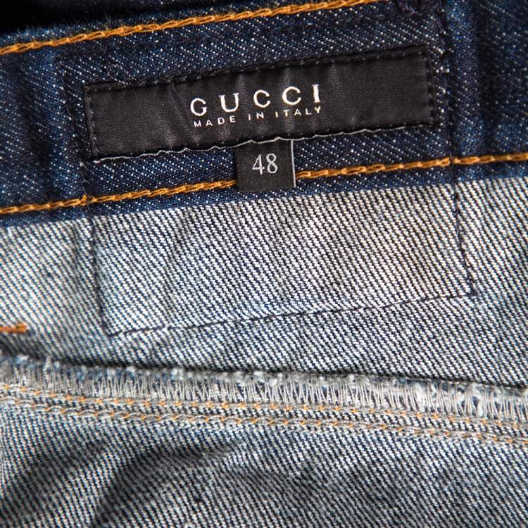 Pre Owned Gucci Indigo Dark Wash Denim Regular Fit Jeans M