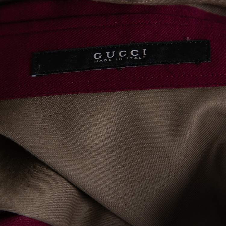مملوكة مسبقًا Gucci Tricolor Cotton Patch Pocket Skinny Fit Shirt M 