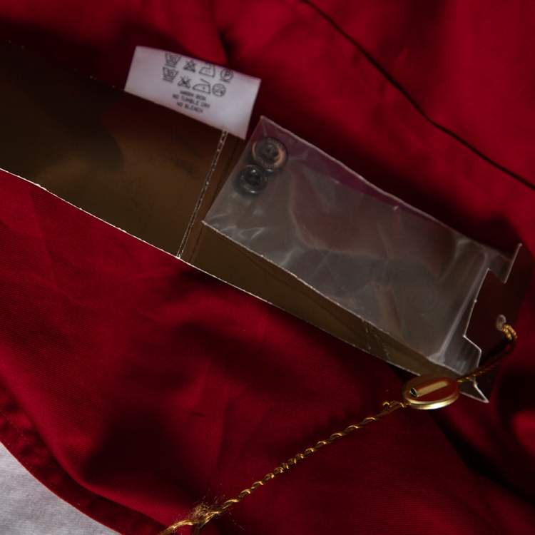 Pre Owned Gucci Red Cotton Double Pocket Military Shirt M 