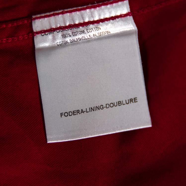 Pre Owned Gucci Red Cotton Double Pocket Military Shirt M 