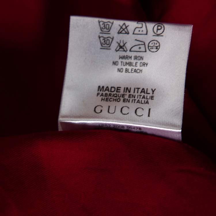 Pre Owned Gucci Red Cotton Double Pocket Military Shirt M 