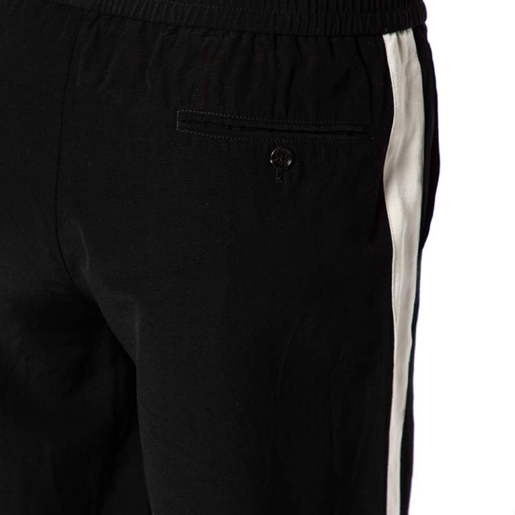 Pre Owned Gucci Black Wool Contrast Stripe Detail Shorts S