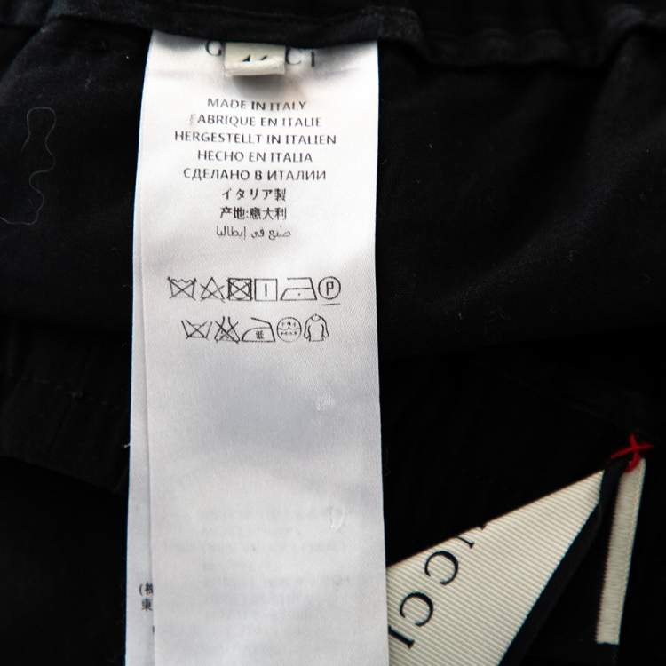 Pre Owned Gucci Black Wool Contrast Stripe Detail Shorts S
