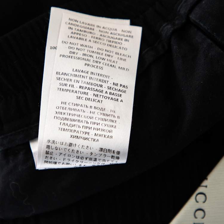 Pre Owned Gucci Black Wool Contrast Stripe Detail Shorts S