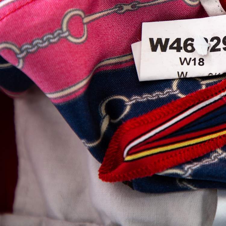 Pre Owned Gucci Red Silk Blend Print Detail Shorts L