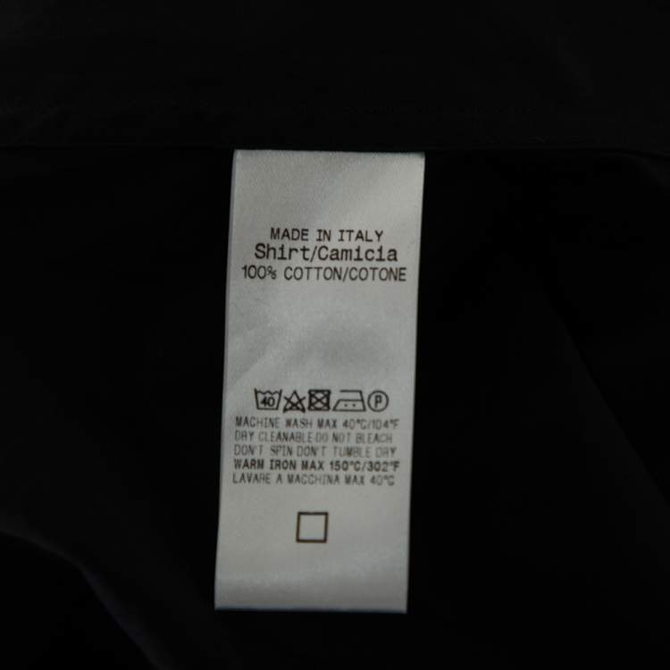 Pre Owned Gucci Black Cotton Pin Tuck Detail Tuxedo Shirt M 
