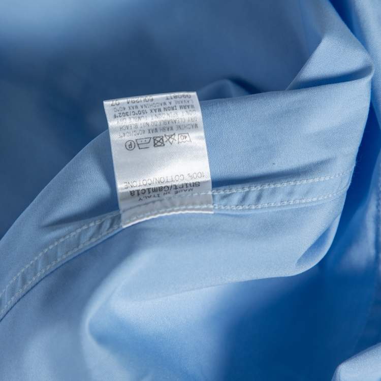 مملوكة مسبقًا Gucci Sky Blue Cotton Button Front Shirt M 