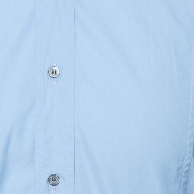 مملوكة مسبقًا Gucci Sky Blue Cotton Button Front Shirt M 