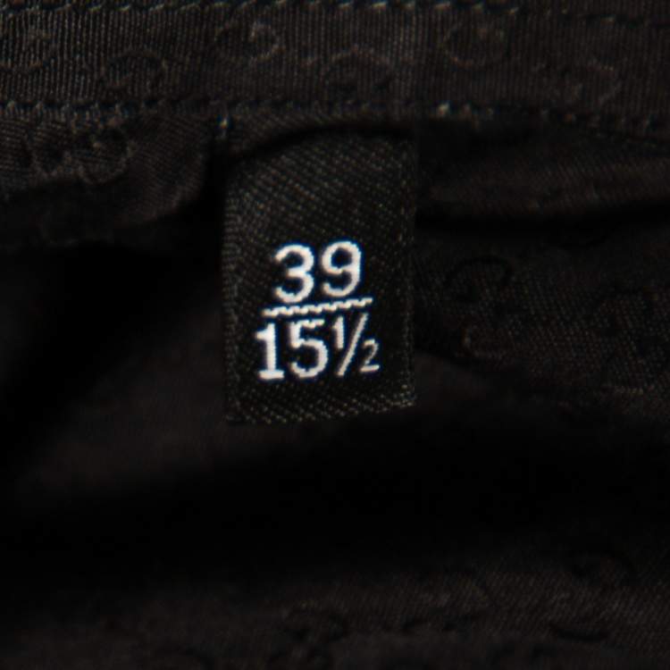 Pre Owned Gucci Black Cotton Jacquard Logo Detail Fitted Shirt M 