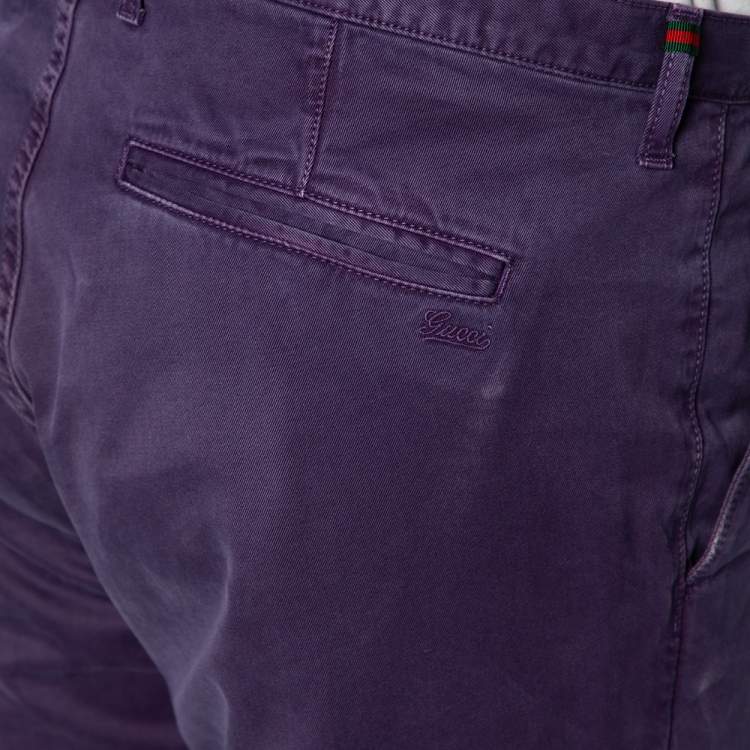 Pre Owned Gucci Purple Cotton New Short Chino Pants L 
