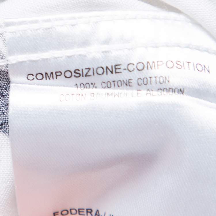 Pre Owned Gucci White Geometric Print Cotton Button Front Short Sleeve Shirt L