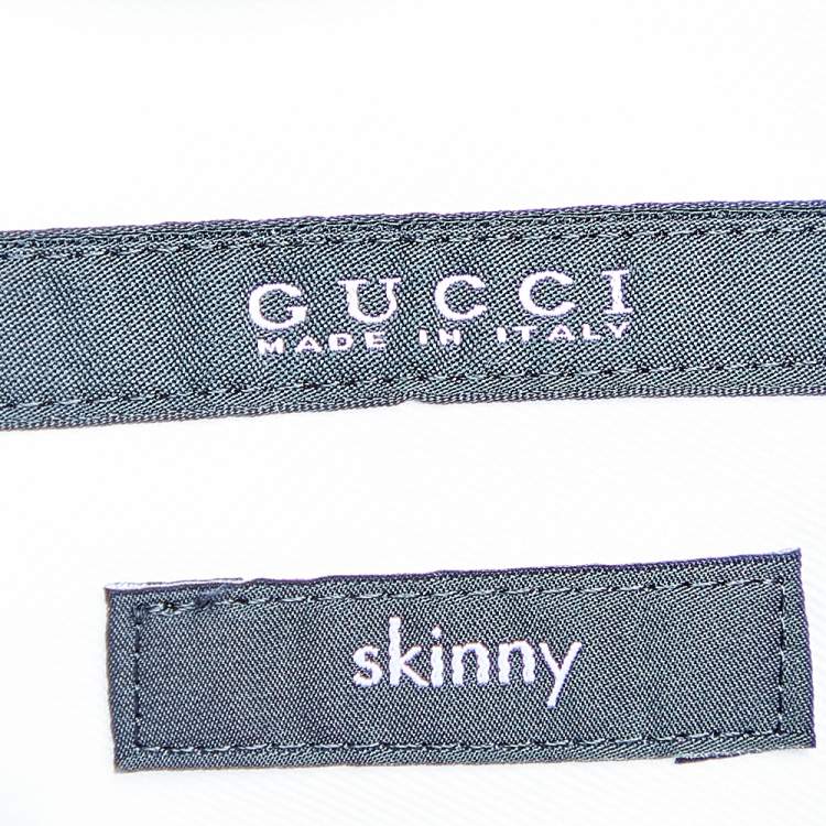 Pre Owned Gucci White Cotton Contrast Trim Button Front Skinny Shirt L