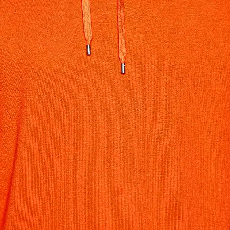 Pre Owned Gucci Orange Cotton Hollywood Embroidered Hoodie XS