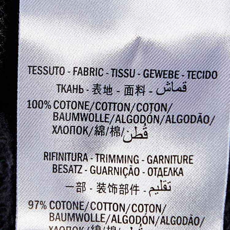 Pre Owned Gucci Black Cotton Knitted Web Trim Hoodie M
