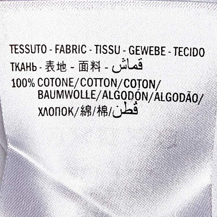 Pre Owned Gucci White Washed Logo Printed Cotton Distressed T-Shirt M