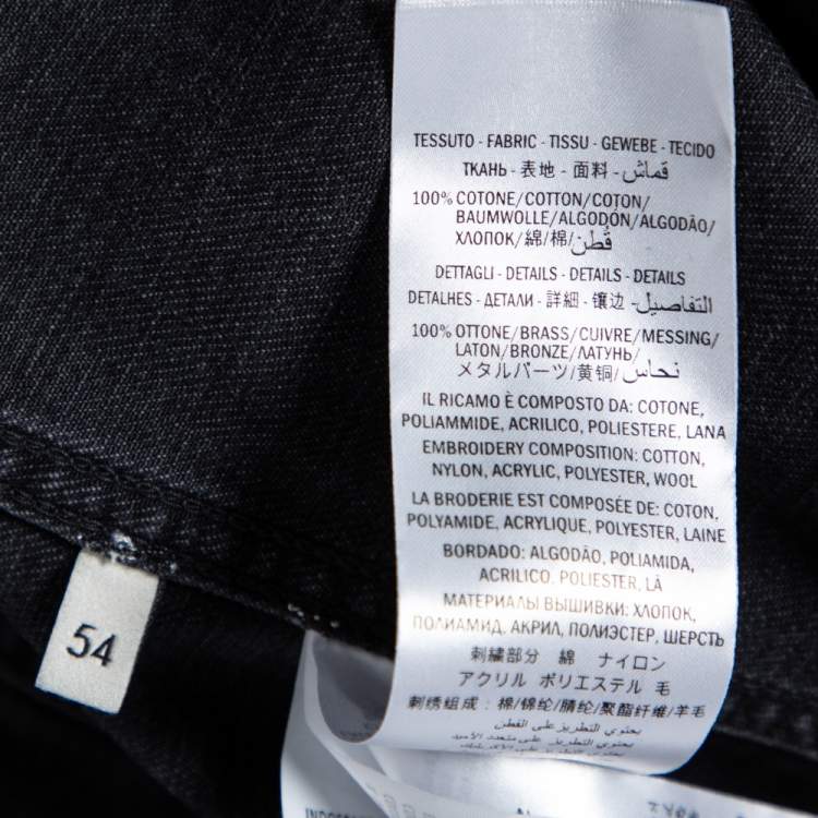 Pre Owned Gucci Grey Blind For Love Rock Studded Denim Jacket XXL