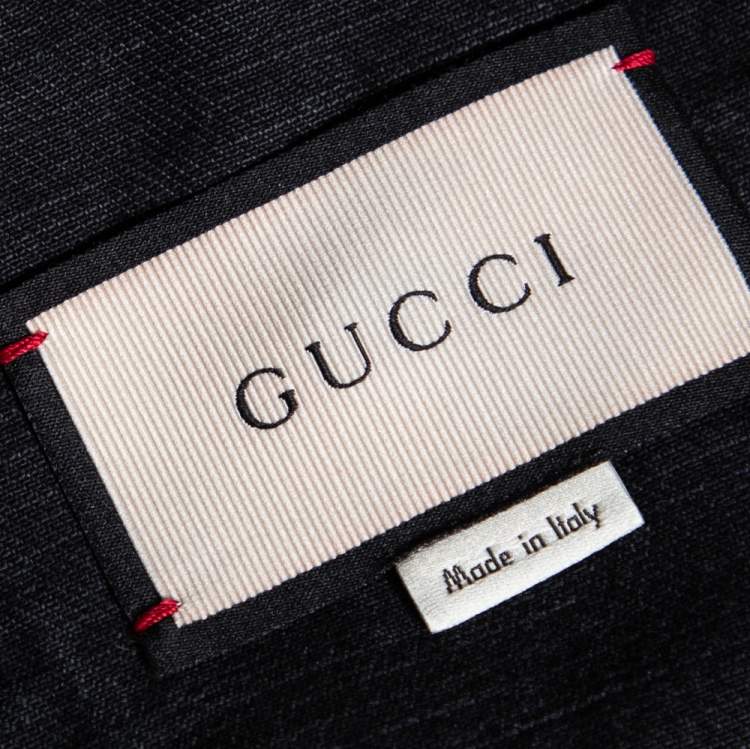 Pre Owned Gucci Grey Blind For Love Rock Studded Denim Jacket XXL