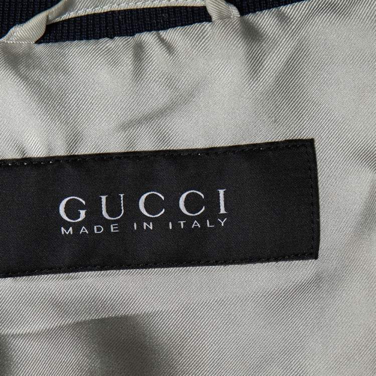 مملوكة مسبقًا Gucci Ivory Horse Frame Print Silk Bomber Jacket XS