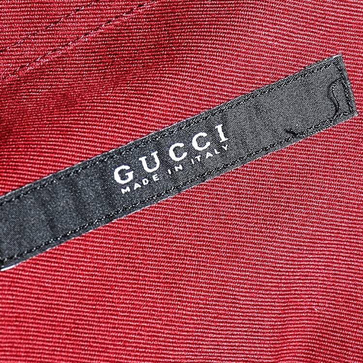 Pre Owned Gucci Red Cotton Pocket Detail Long Sleeve Shirt S