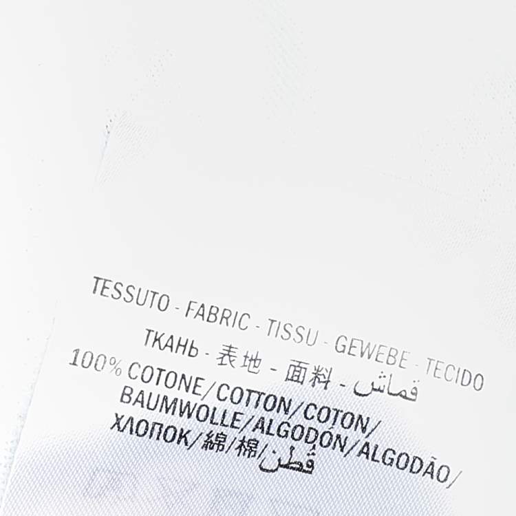 Pre Owned Gucci White Logo Printed Cotton Distressed T-Shirt S