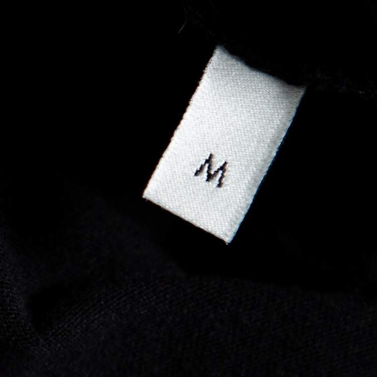 Pre Owned Gucci Black Logo Printed Cotton Short Sleeve T-Shirt M