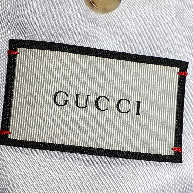 Pre Owned Gucci White "Blind For Love" Applique Detail Wool Blazer M