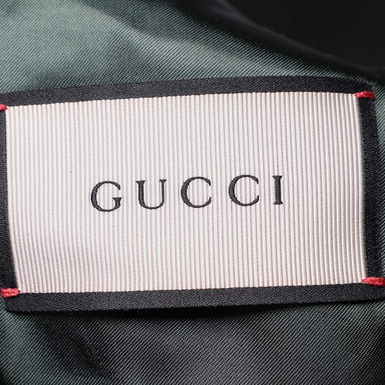 Pre Owned Gucci Navy Blue Seahorse Jacquard Evening Blazer M
