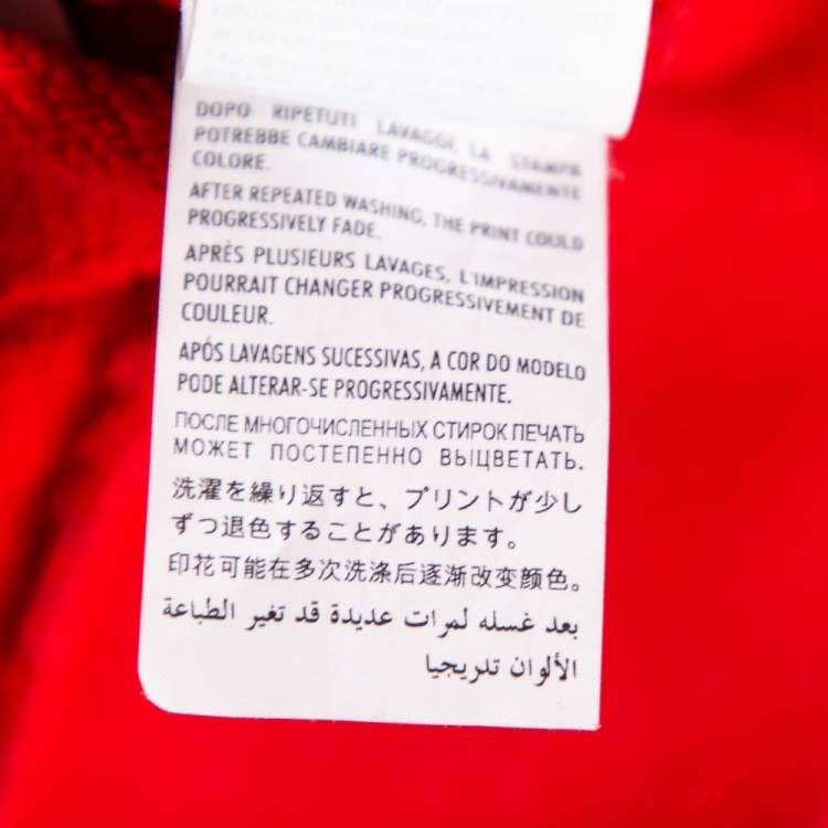 مملوكة مسبقًا Gucci Red Cotton Tomorrow Is Now Yesterday Logo Printed Crewneck Sweatshirt XS