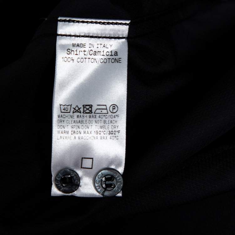 Pre Owned Gucci Black Cotton Button Front Slim Fit Shirt XXL 