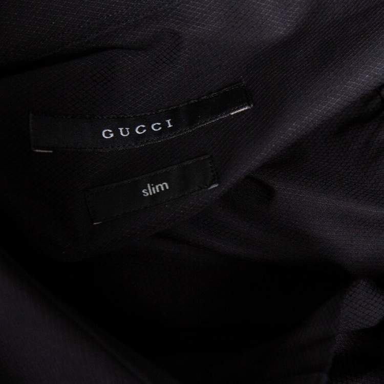 Pre Owned Gucci Black Cotton Button Front Slim Fit Shirt XXL 
