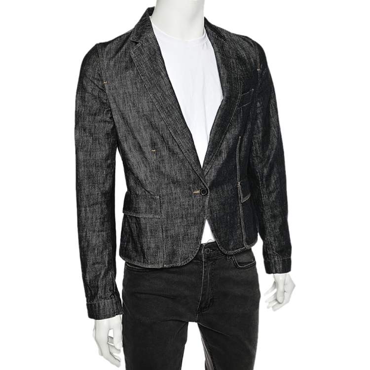 Pre Owned Gucci Vintage Blue Denim Single Breasted Blazer S