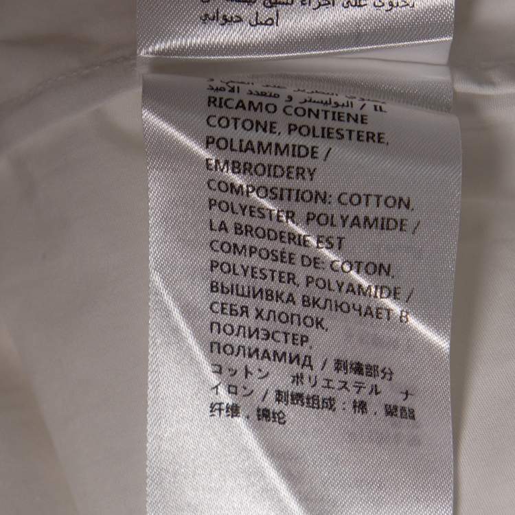 Pre Owned Gucci White Cotton Embroidered Collar Button Front Slim Fit Shirt L