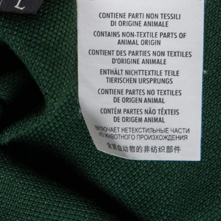 Pre Owned Gucci Green Cotton Pique & Rib Knit Trimmed Polo T-Shirt L