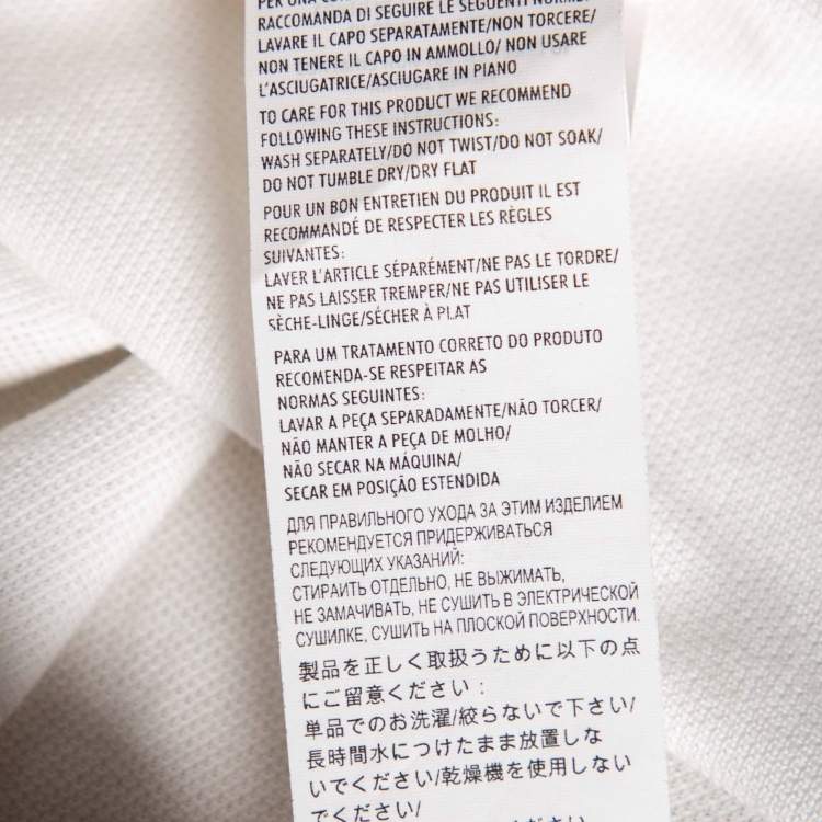 Pre Owned Gucci White Cotton Pique Logo Patch Detail Polo T-Shirt L